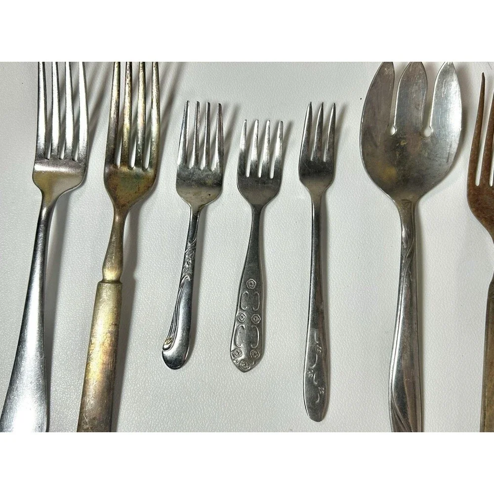 Lot Of 26 Antique Forks Silverware Craft Lot Some Wear Rust